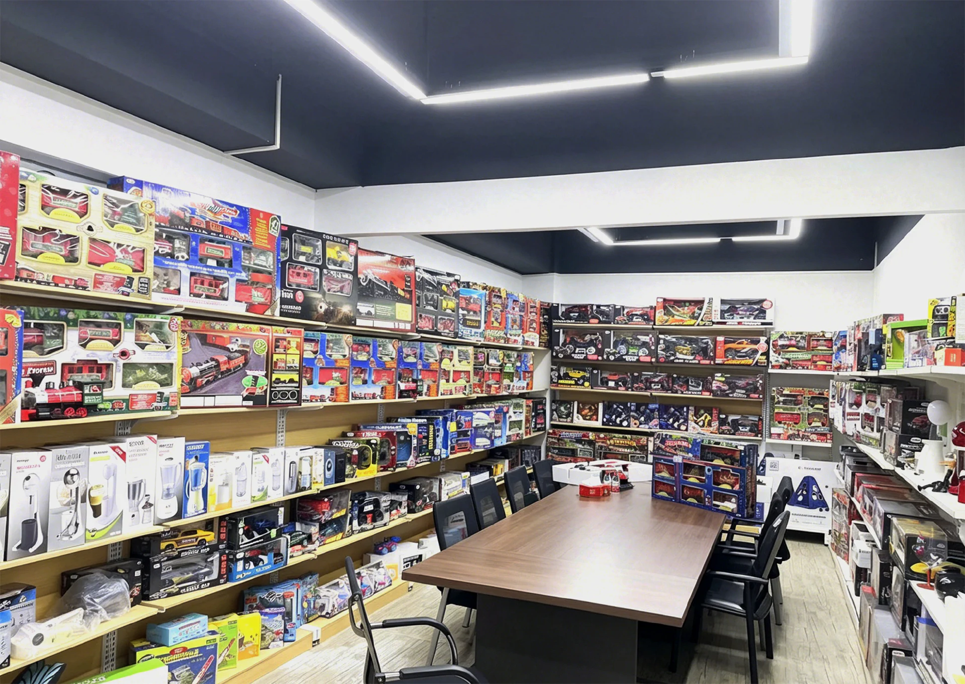 Toy showroom displaying sample products